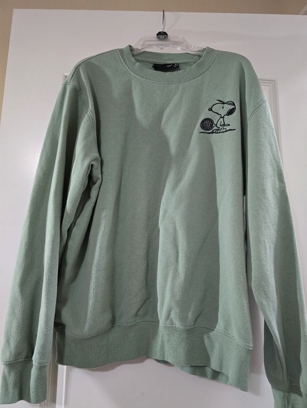 Peanuts Sage Green Crewneck Sweatshirt with Snoopy Graphic